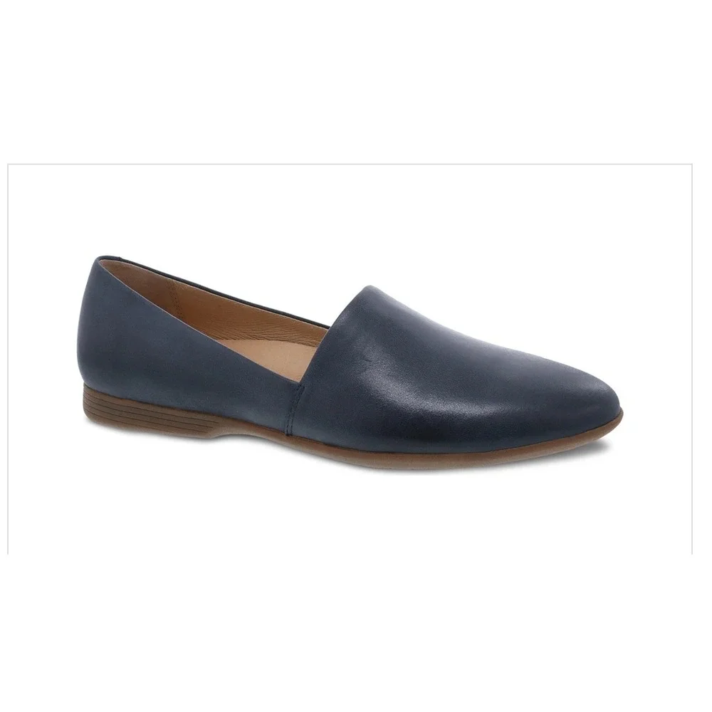 Dansko Larisa Navy Milled Leather Loafers Flats Womens 8.5 9 EU 39 Slip On